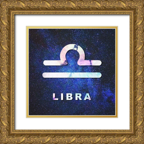 Libra Space Gold Ornate Wood Framed Art Print with Double Matting by Villa, Milli