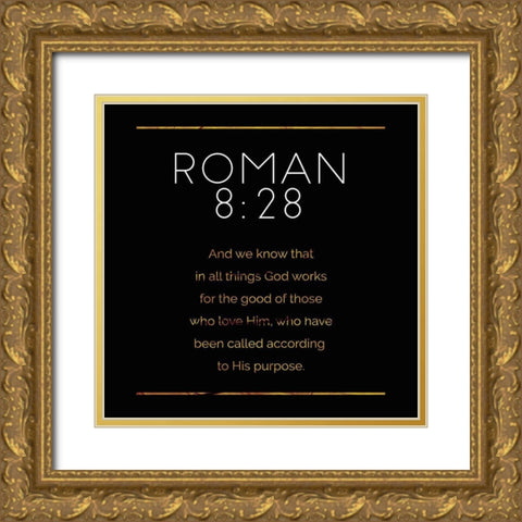 New Roman Gold Reverse Gold Ornate Wood Framed Art Print with Double Matting by Villa, Milli
