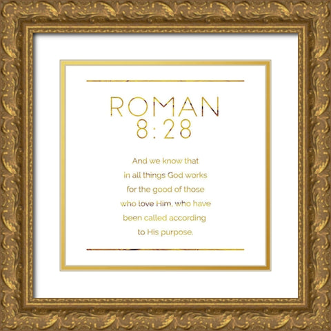 New Roman Gold Gold Ornate Wood Framed Art Print with Double Matting by Villa, Milli