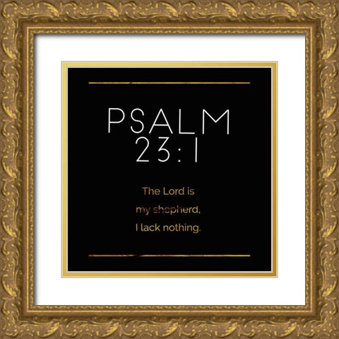 New Psalm Gold Reverse Gold Ornate Wood Framed Art Print with Double Matting by Villa, Milli