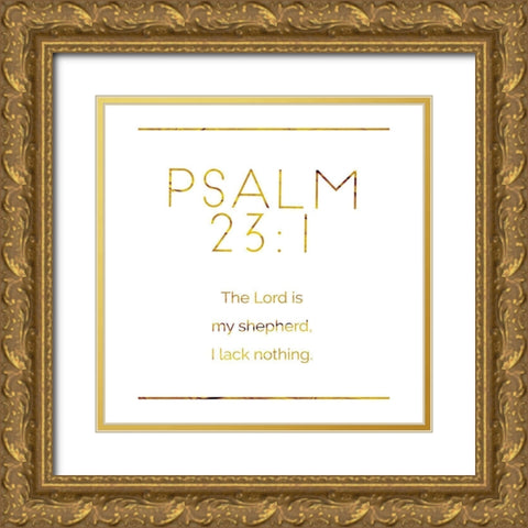 New Psalm Gold Gold Ornate Wood Framed Art Print with Double Matting by Villa, Milli