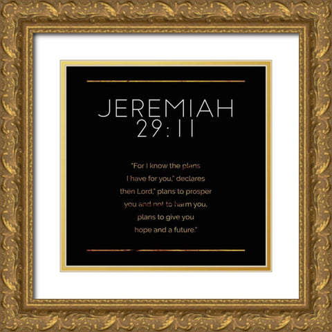 New Jeremiah Gold Reverse Gold Ornate Wood Framed Art Print with Double Matting by Villa, Milli