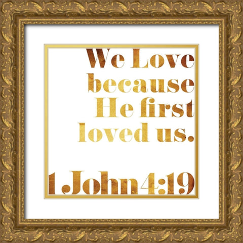 John Text Gold Ornate Wood Framed Art Print with Double Matting by Villa, Milli