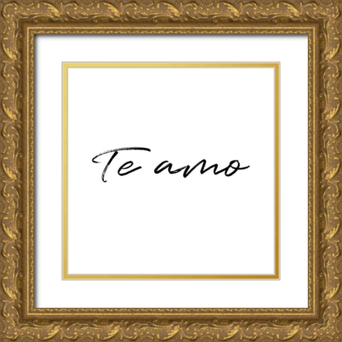 Te Amo Gold Ornate Wood Framed Art Print with Double Matting by Villa, Milli