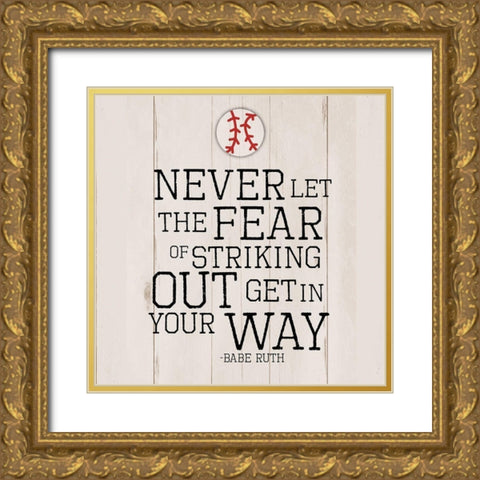 Never Fear Gold Ornate Wood Framed Art Print with Double Matting by Villa, Milli