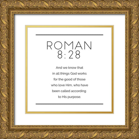 New Roman Simple Gold Ornate Wood Framed Art Print with Double Matting by Villa, Milli