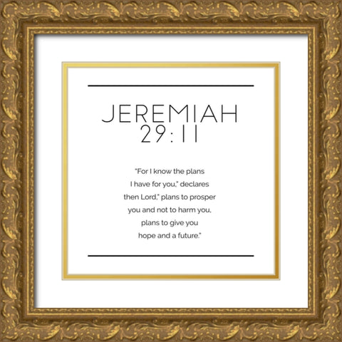 New Jeremiah Simple Gold Ornate Wood Framed Art Print with Double Matting by Villa, Milli