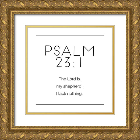 New Psalm Simple Gold Ornate Wood Framed Art Print with Double Matting by Villa, Milli