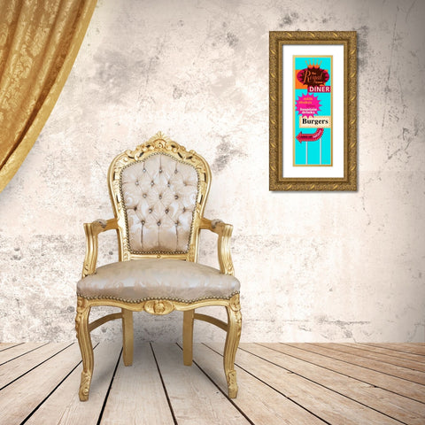 Diner Bright Gold Ornate Wood Framed Art Print with Double Matting by Windvand, Marilu