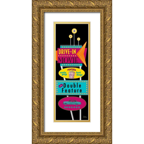 MOVIE Gold Ornate Wood Framed Art Print with Double Matting by Windvand, Marilu