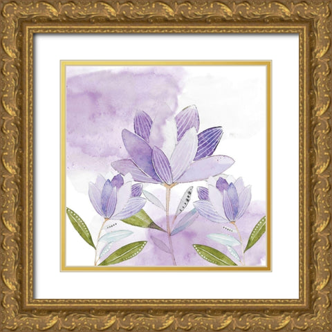 Purple Delight 1 Gold Ornate Wood Framed Art Print with Double Matting by Fraser, Orane