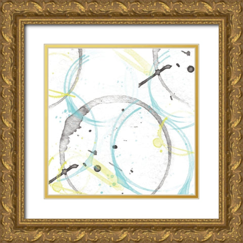 Abstract 1 Gold Ornate Wood Framed Art Print with Double Matting by Fraser, Orane