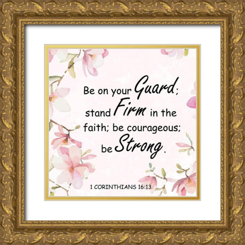 Christian Floral 1 Gold Ornate Wood Framed Art Print with Double Matting by Fraser, Orane