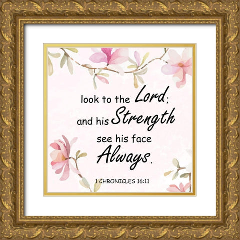 Christian Floral 2 Gold Ornate Wood Framed Art Print with Double Matting by Fraser, Orane