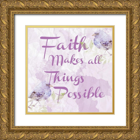 Lavender Faith 2 Gold Ornate Wood Framed Art Print with Double Matting by Fraser, Orane