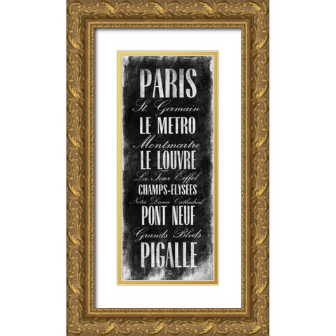 Paris Gold Ornate Wood Framed Art Print with Double Matting by OnRei