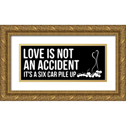 CAR PILE UP Gold Ornate Wood Framed Art Print with Double Matting by OnRei