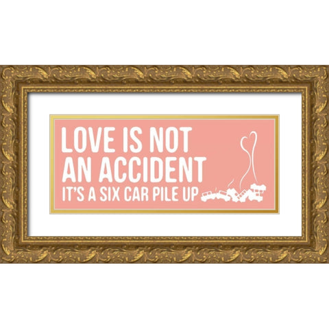 CAR PILE UP B Gold Ornate Wood Framed Art Print with Double Matting by OnRei