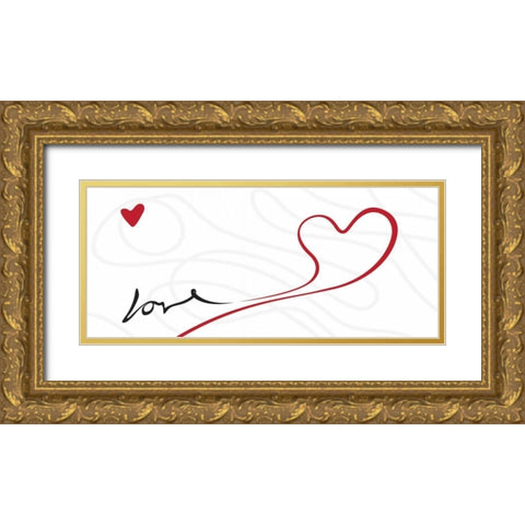 Love Gold Ornate Wood Framed Art Print with Double Matting by OnRei