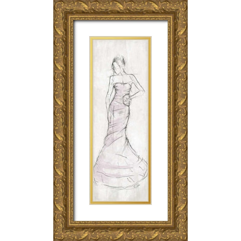 DRESS A Gold Ornate Wood Framed Art Print with Double Matting by OnRei