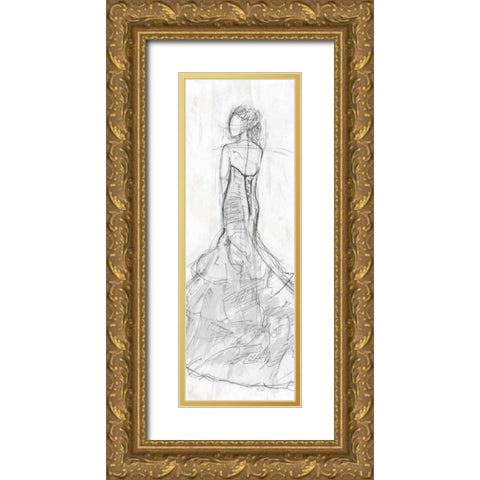 Dress Back 2 Gold Ornate Wood Framed Art Print with Double Matting by OnRei