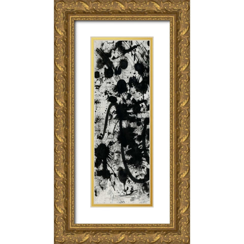 Splatter Gold Ornate Wood Framed Art Print with Double Matting by OnRei