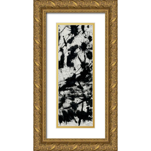 Splatter 2 Gold Ornate Wood Framed Art Print with Double Matting by OnRei