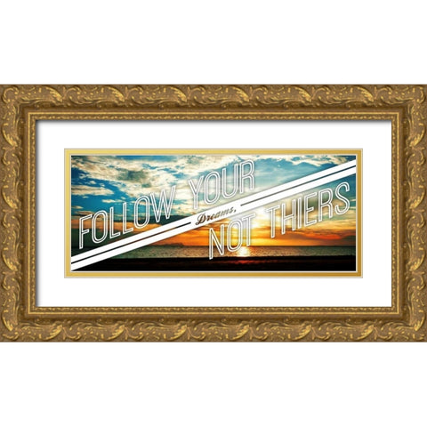 Dream Mate Gold Ornate Wood Framed Art Print with Double Matting by OnRei