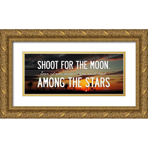 Stars Gold Ornate Wood Framed Art Print with Double Matting by OnRei