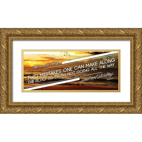 Truth Gold Ornate Wood Framed Art Print with Double Matting by OnRei