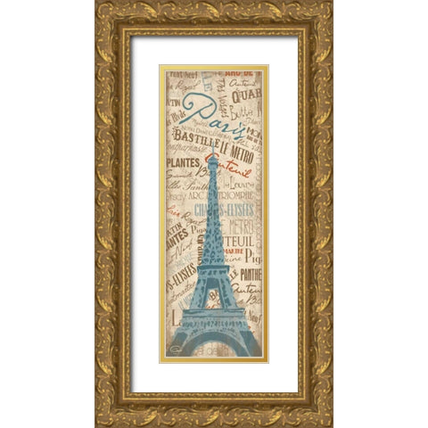 Paris 19B Gold Ornate Wood Framed Art Print with Double Matting by OnRei