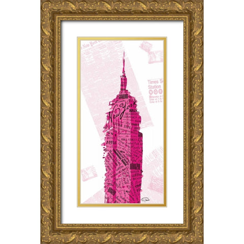 Pink Empire Gold Ornate Wood Framed Art Print with Double Matting by OnRei