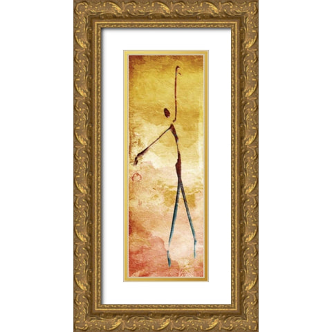 Harmonious Dancer Gold Ornate Wood Framed Art Print with Double Matting by OnRei