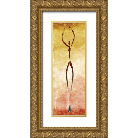 Harmonious Dancer Two Gold Ornate Wood Framed Art Print with Double Matting by OnRei