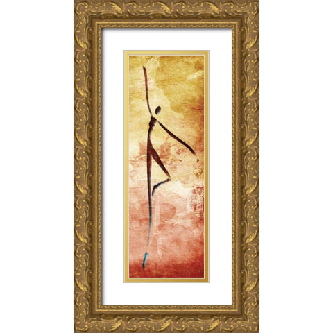 Harmonious Dancer Three Gold Ornate Wood Framed Art Print with Double Matting by OnRei