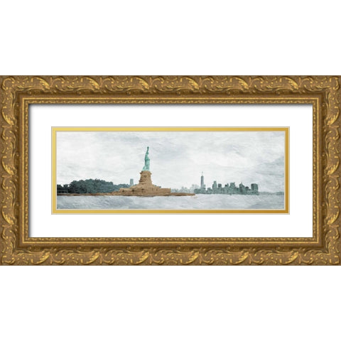 New York State Of Mind Gold Ornate Wood Framed Art Print with Double Matting by OnRei