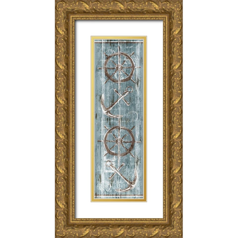 On The Sea Gold Ornate Wood Framed Art Print with Double Matting by OnRei