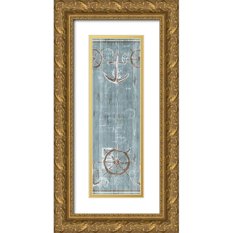 Exploring the Sea Gold Ornate Wood Framed Art Print with Double Matting by OnRei