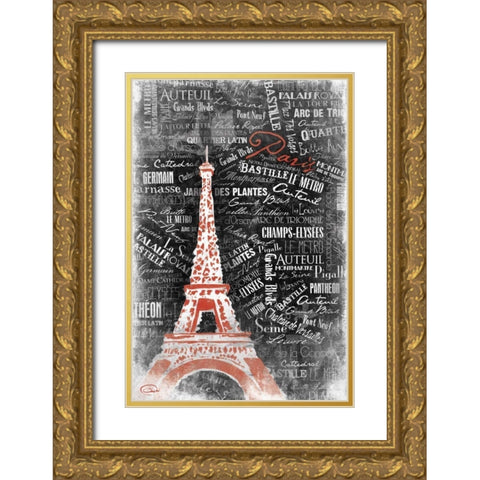 LOVE TOWER Gold Ornate Wood Framed Art Print with Double Matting by OnRei