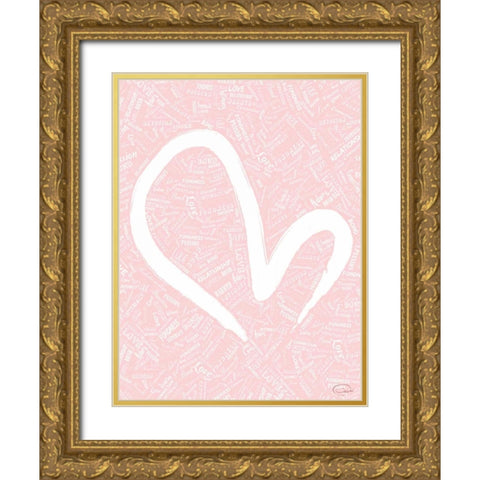 FADED LOVE Gold Ornate Wood Framed Art Print with Double Matting by OnRei