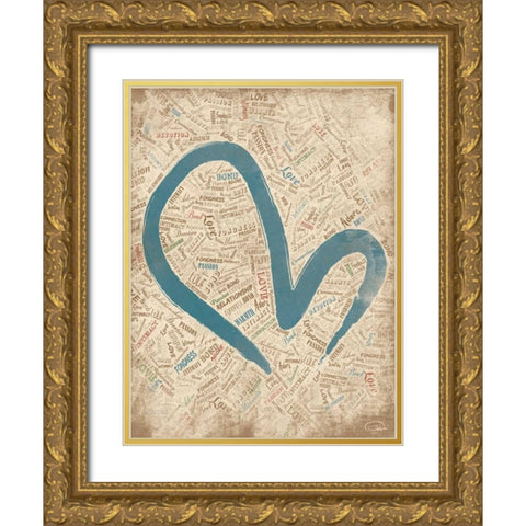 LOVE SOMEONE Gold Ornate Wood Framed Art Print with Double Matting by OnRei