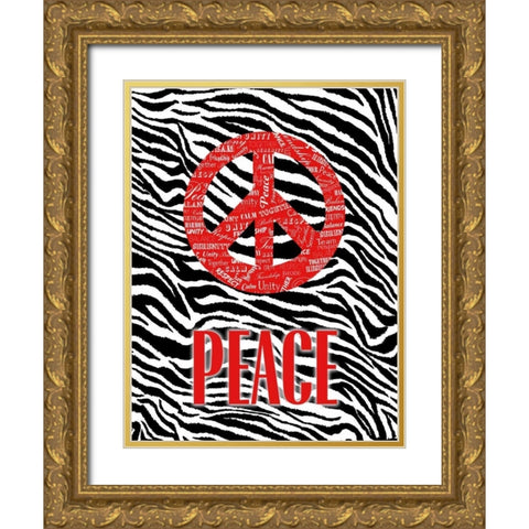 JUNGLE PEACE Gold Ornate Wood Framed Art Print with Double Matting by OnRei