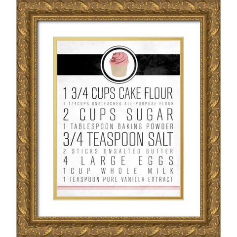 Cupcakes 2 Gold Ornate Wood Framed Art Print with Double Matting by OnRei