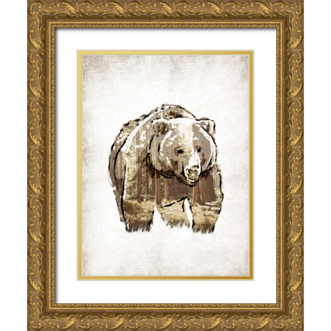 Butch in Woods Gold Ornate Wood Framed Art Print with Double Matting by OnRei