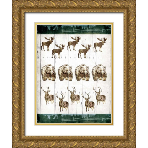 DBM Lodge Gold Ornate Wood Framed Art Print with Double Matting by OnRei