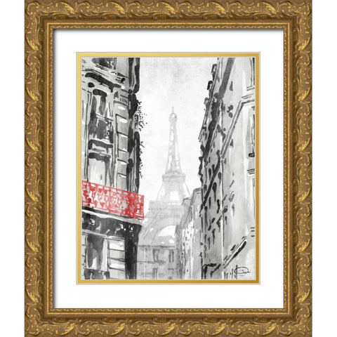 City View Redpop Gold Ornate Wood Framed Art Print with Double Matting by OnRei