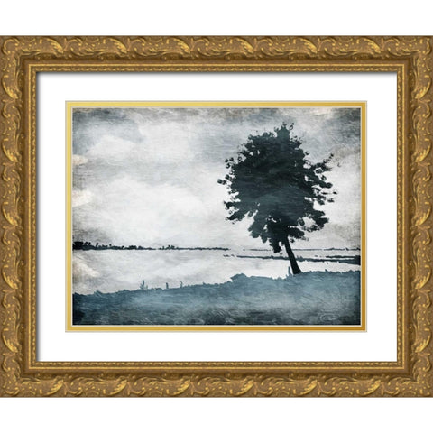 Enjoy The Scenery Gold Ornate Wood Framed Art Print with Double Matting by OnRei