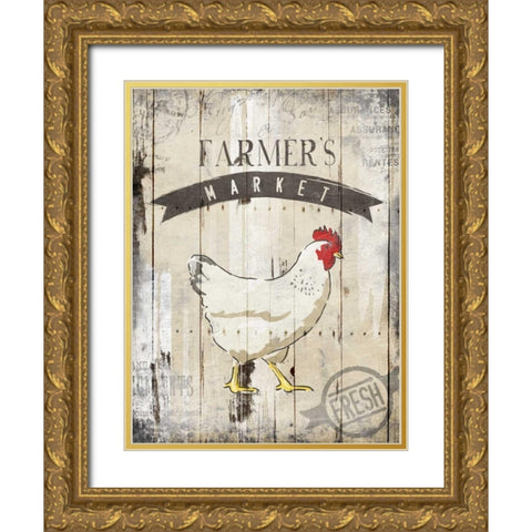 Farmers Market Gold Ornate Wood Framed Art Print with Double Matting by OnRei