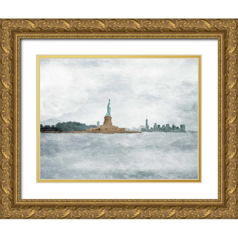 New York State Of Mind Gold Ornate Wood Framed Art Print with Double Matting by OnRei