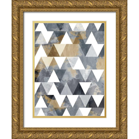 Nuetral Sky Windows Gold Ornate Wood Framed Art Print with Double Matting by OnRei